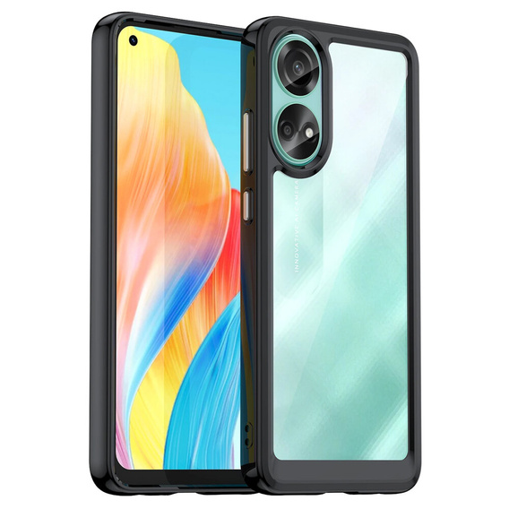 Чехол до Oppo A58 4G, Fusion Hybrid, прозрачный / черный