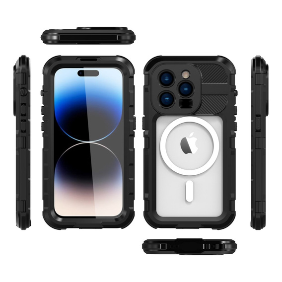 Водонепроникний чохол IP68 для iPhone 14 Pro Max, SHELLBOX MagSafe, чорний