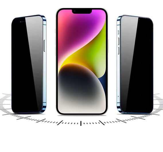 2x Загартоване захисне скло для iPhone 14 Plus / 13 Pro Max, ERBORD 9H Easy App Anti-Peep