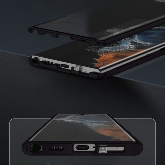 Чохол для Samsung Galaxy S22 Ultra, Magnetic Dual Glass, чорний