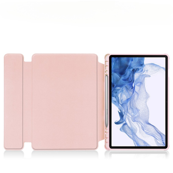 Чехол клавиатура для Samsung Galaxy Tab S9, Rotary 360° Leather, розовый rose gold