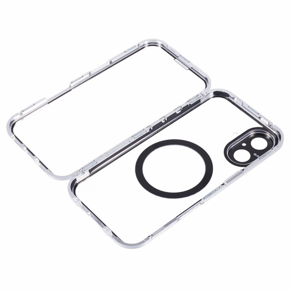 Магнітний чохол Dual Glass MagSafe для iPhone 16, сріблястий
