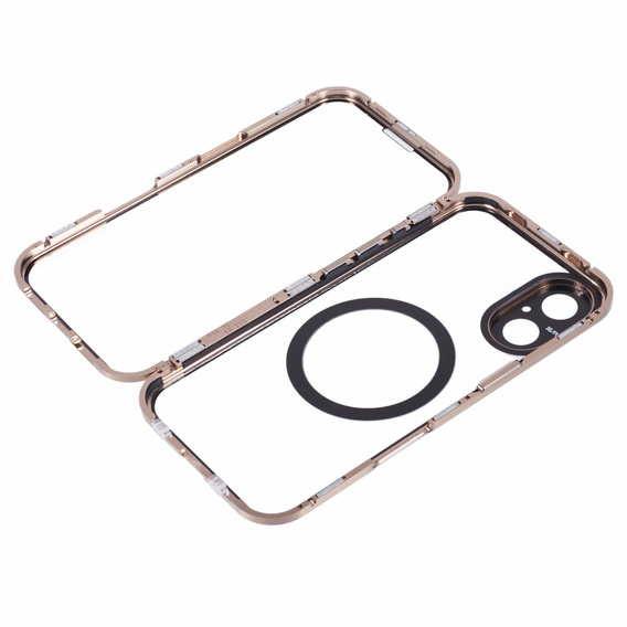 Магнітний чохол Dual Glass MagSafe для iPhone 16, золотий