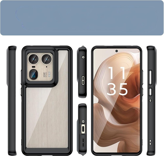 Чoхол до Motorola Edge 50 Ultra, Fusion Hybrid, прозорий / чорний