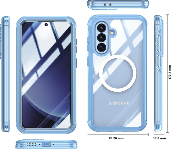 Чохол для Samsung Galaxy A36 / Samsung Galaxy A56, Shockproof, зі склом, для MagSafe, м'яти