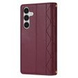 чехол-крышка для Samsung Galaxy A56 5G, Rhombus Crossbody Leather, бордовый