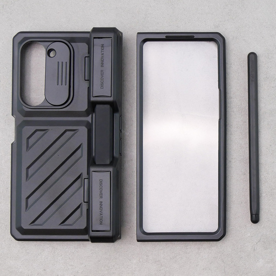 Чехол для Samsung Galaxy Z Fold5 5G, чехол-кикстенд, с подставкой и стеклом, черный