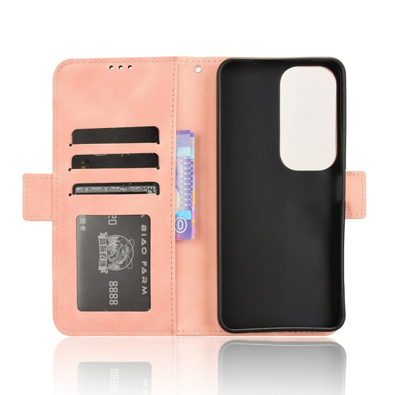 Футляр з клапаном для Vivo Y19s, Card Slot, рожевий
