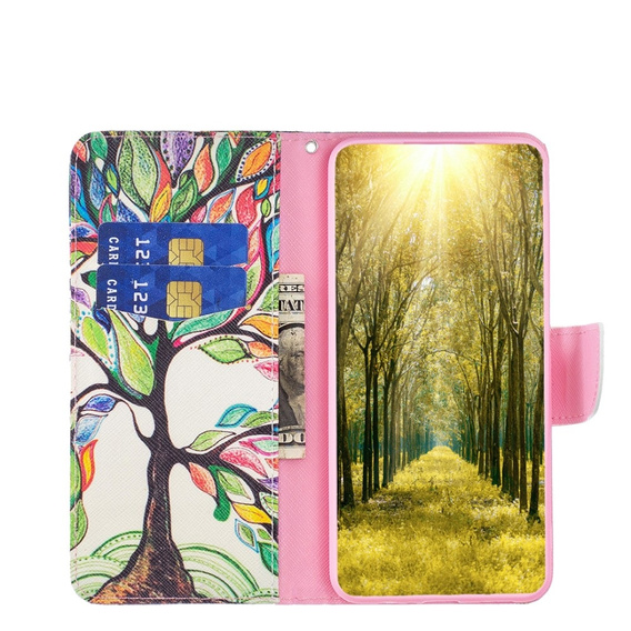 Откидной чехол для Motorola Edge 40 5G, Wallet, tree of life, синий