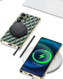 Чохол для Samsung Galaxy S25 Ultra, Leather Rhombus, зелений
