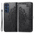 Откидной чехол для Samsung Galaxy M35, Mandala, чёрный