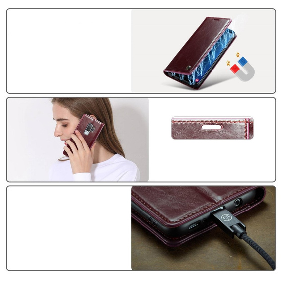 Флип-кейс CASEME для Samsung Galaxy S9+ Plus, Waxy Textured, красный