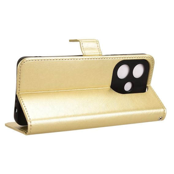 Футляр з клапаном для Oppo A40 / Oppo A40m, Crazy Horse Wallet, золотий