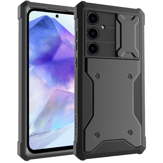 Чехол для Samsung Galaxy A55, ERBORD Rugged Case, черный (Две рамки)