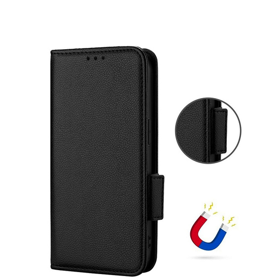 Чoхол до HTC U24 Pro 5G, Wallet Litchi Leather, чорний