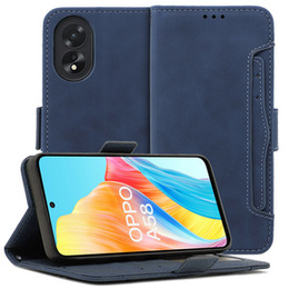 Откидной чехол для Oppo A58 4G, Card Slot, синий