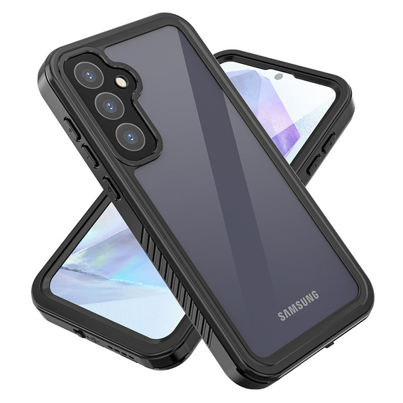 IP68 водонепроникний чохол для Samsung Galaxy A55 5G, Redpepper, чорний
