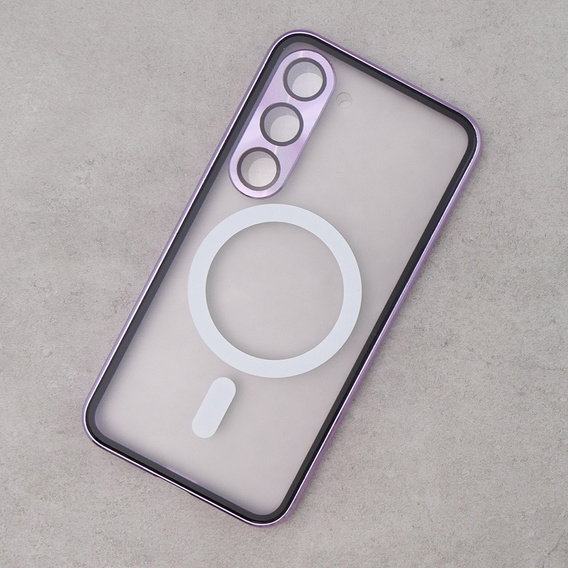 Магнітний чохол Dual Glass MagSafe для Samsung Galaxy S23+ Plus, фіолетовий