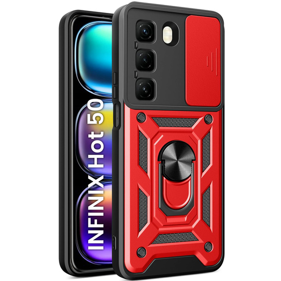 Чохол NOX Camera Slide Infinix Hot 50 4G, CamShield Slide, червоний
