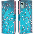 Откидной чехол для Nokia C12 4G, Wallet, Sakura, синий
