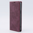 Чехол для iPhone 15 Pro, ERBORD Vintage, бумажник с клапаном, красный