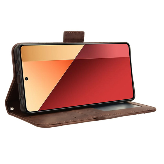Откидной чехол для Xiaomi Redmi Note 13 Pro 4G / Xiaomi Redmi Note 14S / Xiaomi Poco M6 Pro 4G, Card Slot, коричневый