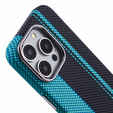 Чохол для iPhone 13 Pro Max, Carbon Fiber MagSafe, чорний / синій