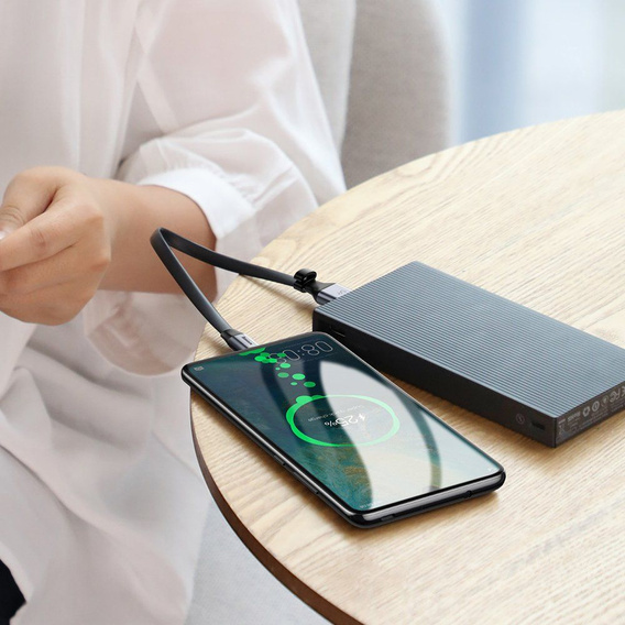BASEUS Плоский Кабель USB Type-C SC5A/QC3.0 23cm - Black