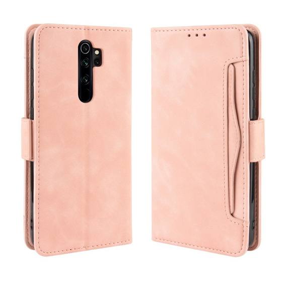 Футляр з клапаном для Xiaomi Redmi Note 8 Pro, Card Slot, рожевий