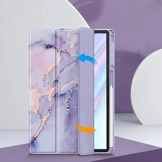 Чехол для Apple iPad Air 11" 6 gen. 2024, Smartcase Hybrid, с местом для стилуса, Marble фиолетовый