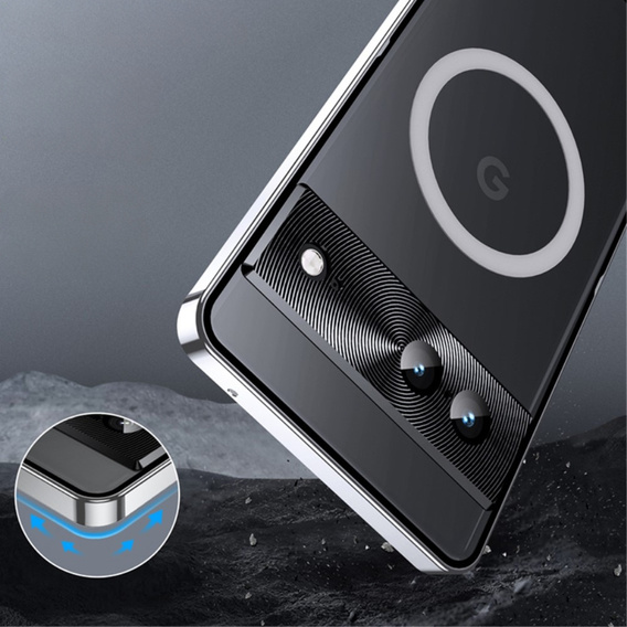 Защитный чехол для камеры Google Pixel 8, CamShield MagSafe, прозрачный / серебряный