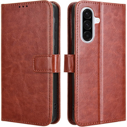 Футляр з клапаном для Samsung Galaxy A56, Crazy Horse Wallet, коричневий