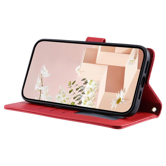 чехол-крышка для Xiaomi Redmi Note 13 Pro 4G / Xiaomi Redmi Note 14S / Xiaomi Poco M6 Pro 4G, Rhombus Crossbody Leather, красный