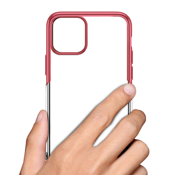 Чехол ERBORD TPU Frame для iPhone 13 mini  - Clear / Red