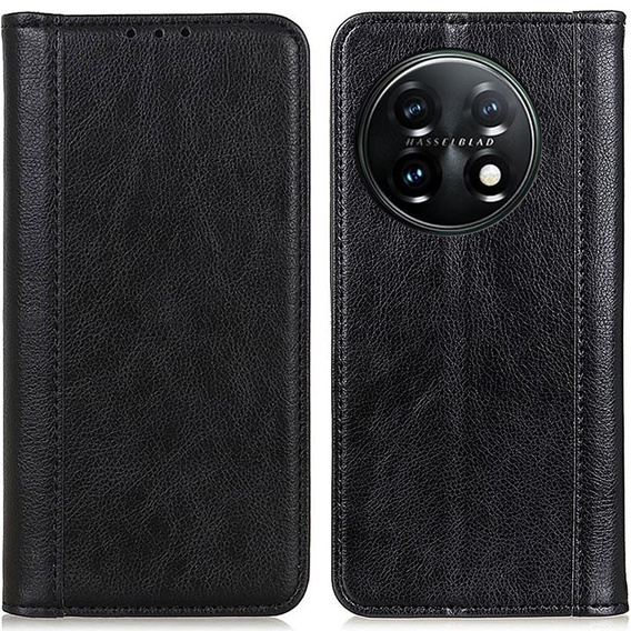 Чохол-фліп для OnePlus 11 5G, Split Leather, чорний
