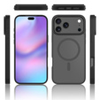 Матовый чехол для iPhone 17 Pro, для MagSafe, полупрозрачный черный