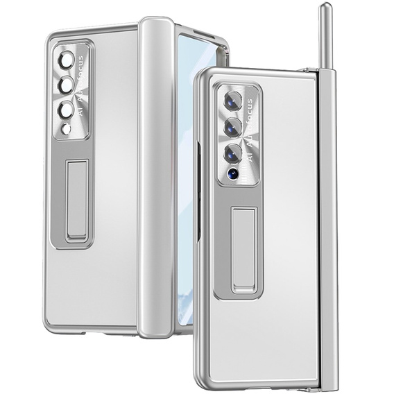 Чохол із склом для Samsung Galaxy Z Fold 4 5G, Premium Alloy, Silver