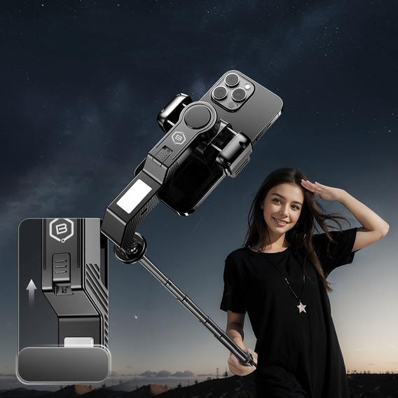 Селфі-палка Blavec Selfie Stick Aluminium Fusion P07 з MagSafe, світлодіодним підсвічуванням і пультом дистанційного керування