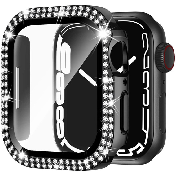 2в1 чехол и защитное стекло для часов Apple Watch 4/5/6/SE 44mm, Black