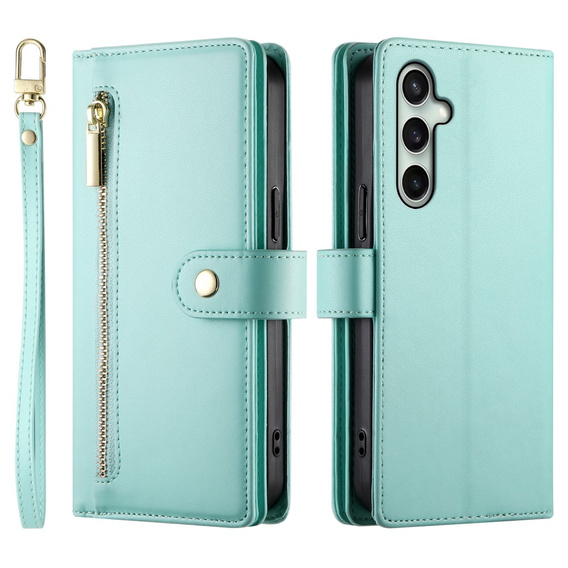 Чохол-книжка для Samsung Galaxy S24 FE, Wallet Zipper Pocket, зелений
