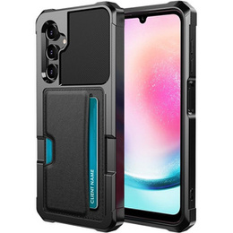 Чехол для Samsung Galaxy A25 5G, Card Holder Kickstand, черный + 9H стекло