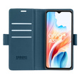 Чехол для Oppo A18 4G / A38 4G, ERBORD Glossy Litchi, кошелек с клапаном, синий