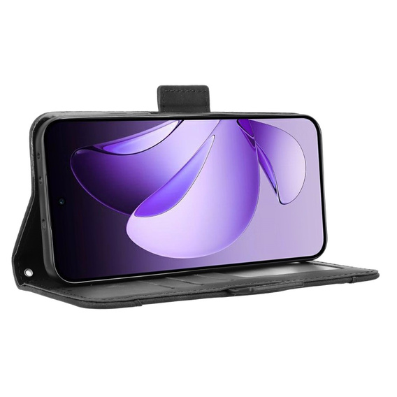 Футляр з клапаном для Oppo Reno 13, Card Slot, чорний