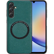 Чехол до Samsung Galaxy A34 5G, Leather Hybrid MagSafe, зелёный