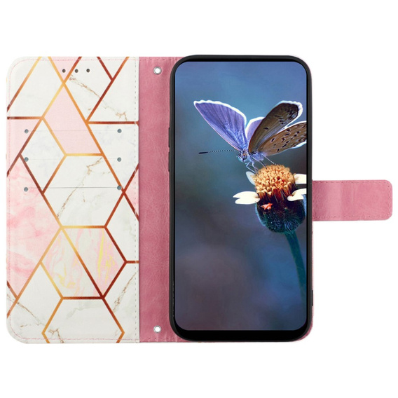 Чохол-книжка для Xiaomi Redmi Note 13 Pro 4G / Xiaomi Redmi Note 14S / Xiaomi Poco M6 Pro 4G, Wallet, Marble рожевий