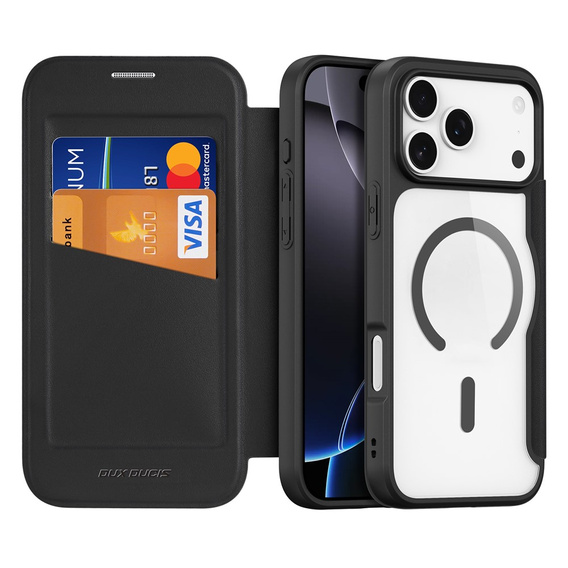 Чохол Dux Ducis для iPhone 17 Pro Max, Skin X Pro, з клапаном, на MagSafe, чорний