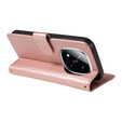 чехол-крышка для Xiaomi Redmi Note 14 Pro 5G / Xiaomi Redmi Note 14 Pro+ 5G / Xiaomi Poco X7 5G, Rhombus Crossbody Leather, розовый rose gold
