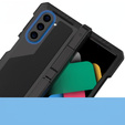 Бронированный чехол для Samsung Galaxy Z Fold6 5G, алюминиевый, с подставкой и местом для стилуса, чёрный