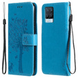 Чoхол Wallet до Realme 8 / 8 Pro, Tree and Cat, Blue
