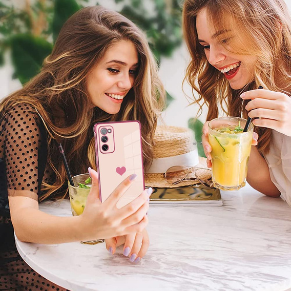 Чoхол до Samsung Galaxy S20 FE, Electro heart, рожевий rose gold